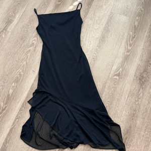Hot Sauce Small Abstract Black Dress With Sheer Bottom
